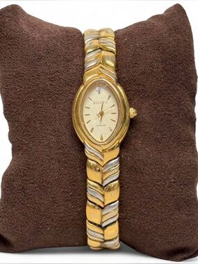 Vintage Elgin Diamond Accent Two Tone Bracelet Watch EG095 Women’s Parts Repair